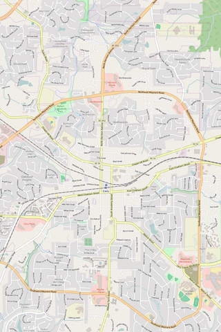 Detailed Editable Vector Map of  Cary