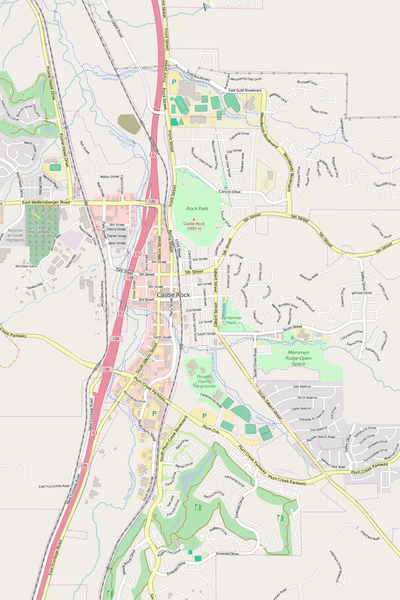 Detailed Editable Vector Map of  Castle Rock