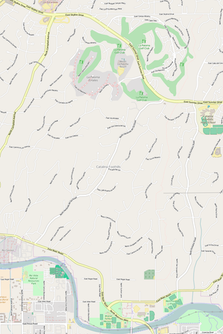Detailed Editable Vector Map of  Catalina Foothills