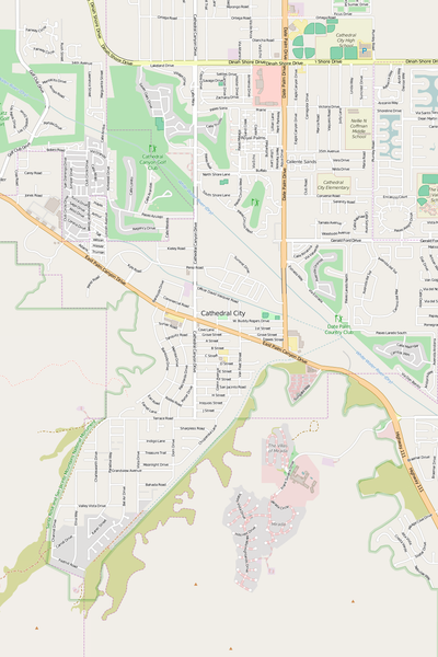 Detailed Editable Vector Map of  Cathedral City