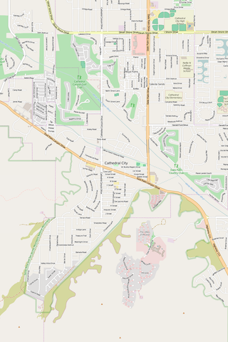 Detailed Editable Vector Map of  Cathedral City