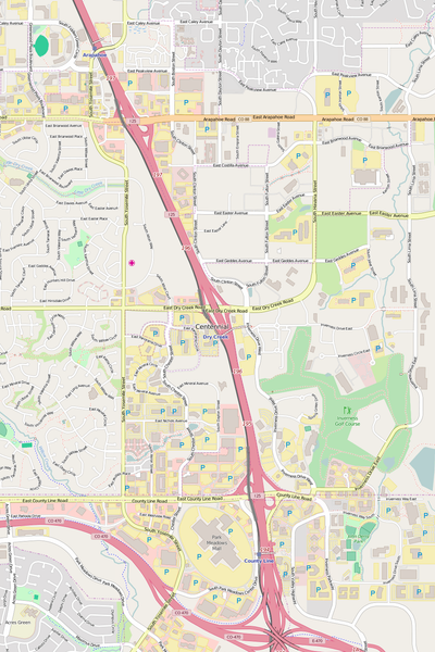 Detailed Editable Vector Map of  Centennial