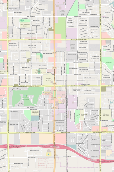 Detailed Editable Vector Map of  Chandler