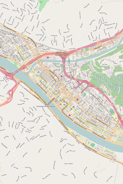 Detailed Editable Vector Map of  Charleston