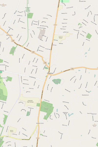 Detailed Editable Vector Map of  Cheshire