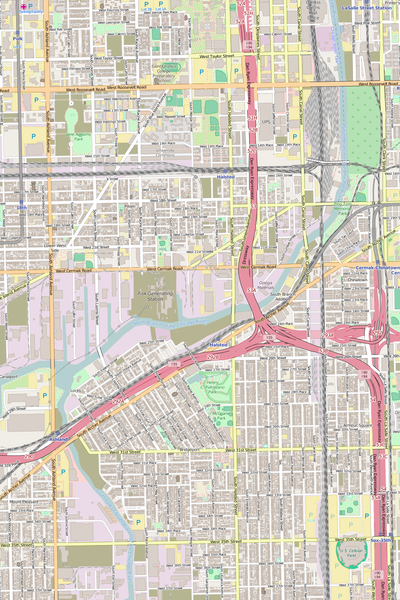 Detailed Editable Vector Map of  Chicago