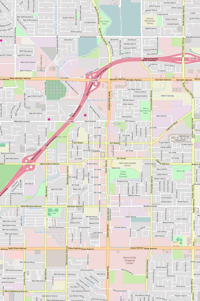Detailed Editable Vector Map of  Clovis