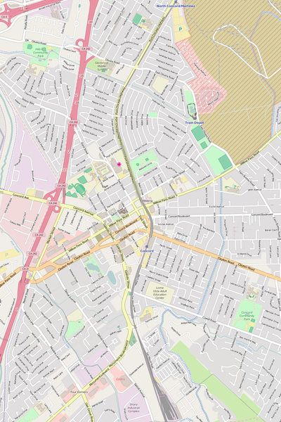 Detailed Editable Vector Map of  Concord