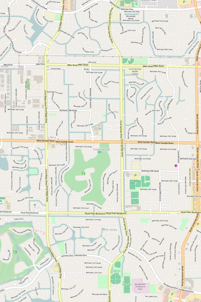 Detailed Editable Vector Map of  Coral Springs