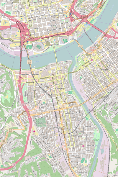 Detailed Editable Vector Map of  Covington