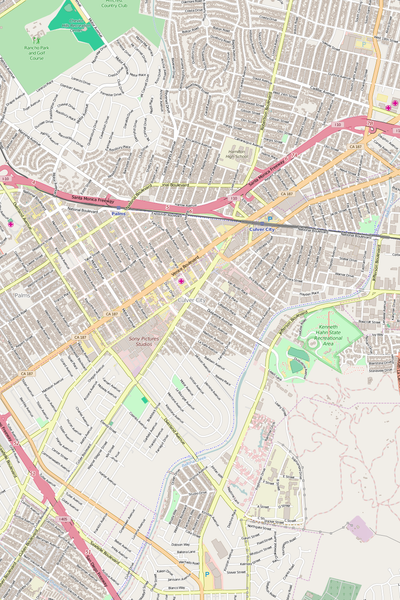 Detailed Editable Vector Map of  Culver City