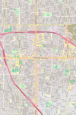 Detailed Editable Vector Map of  Cupertino