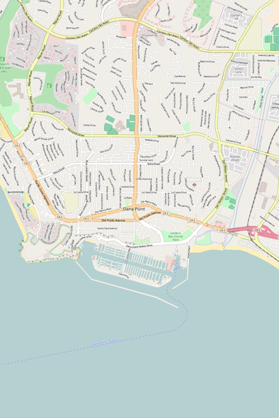 Detailed Editable Vector Map of  Dana Point