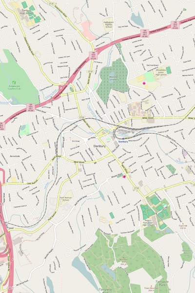Detailed Editable Vector Map of  Danbury