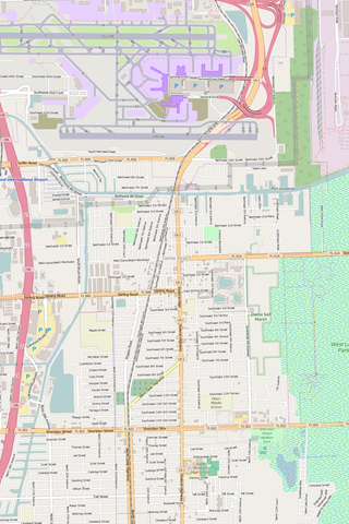 Detailed Editable Vector Map of  Dania Beach
