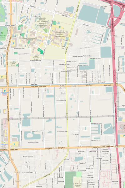 Detailed Editable Vector Map of  Davie