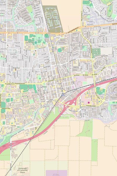 Detailed Editable Vector Map of  Davis