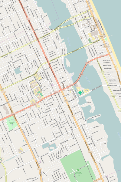 Detailed Editable Vector Map of  Daytona Beach