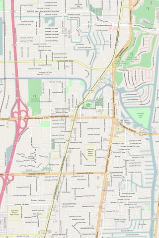 Detailed Editable Vector Map of  Deerfield Beach