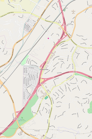 Detailed Editable Vector Map of  Diamond Bar