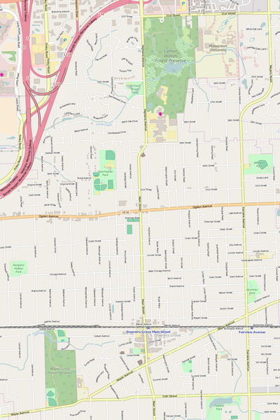 Detailed Editable Vector Map of  Downers Grove