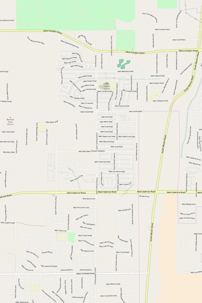 Detailed Editable Vector Map of  Drexel Heights