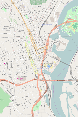 Detailed Editable Vector Map of  Dubuque
