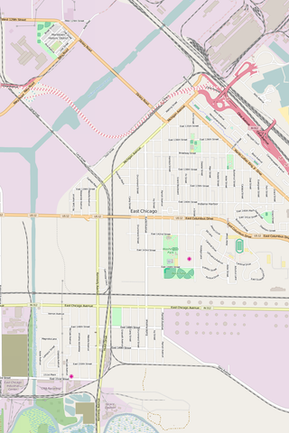 Detailed Editable Vector Map of  East Chicago