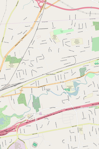 Detailed Editable Vector Map of  East Hartford