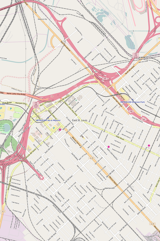 Detailed Editable Vector Map of  East Saint Louis