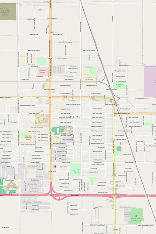 Detailed Editable Vector Map of  El Centro