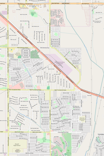 Detailed Editable Vector Map of  El Mirage