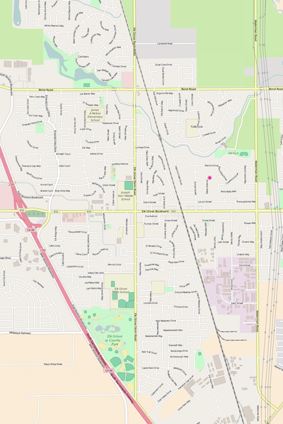 Detailed Editable Vector Map of  Elk Grove
