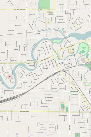 Detailed Editable Vector Map of  Elkhart