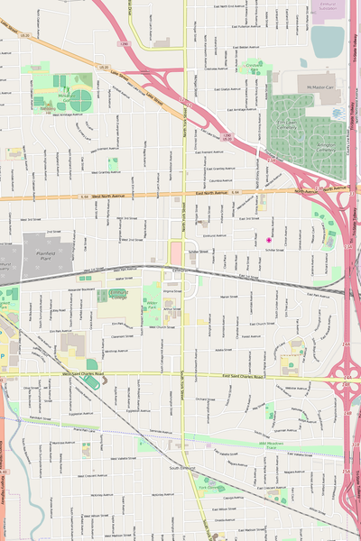 Detailed Editable Vector Map of  Elmhurst