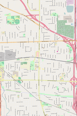 Detailed Editable Vector Map of  Elmhurst