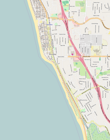 Detailed Editable Vector Map of  Encinitas