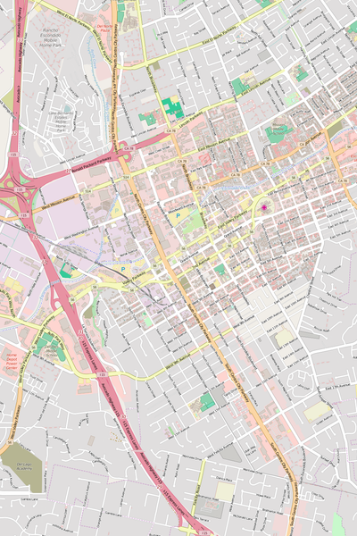 Detailed Editable Vector Map of  Escondido
