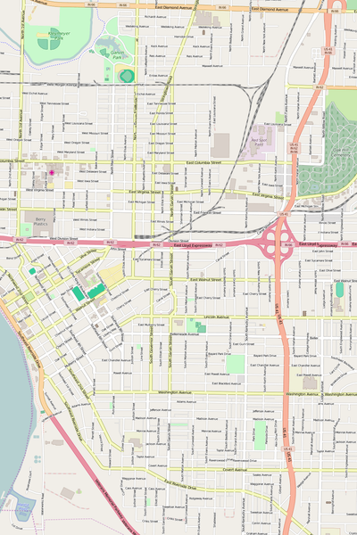 Detailed Editable Vector Map of  Evansville