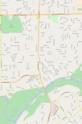 Detailed Editable Vector Map of  Fair Oaks