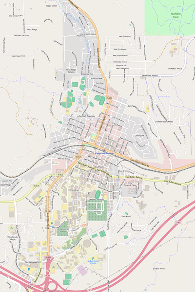 Detailed Editable Vector Map of  Flagstaff