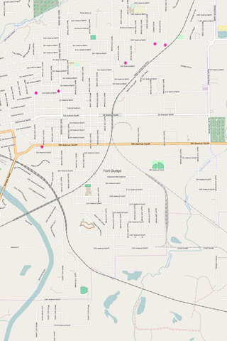 Detailed Editable Vector Map of  Fort Dodge