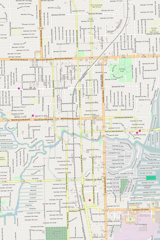 Detailed Editable Vector Map of  Fort Lauderdale
