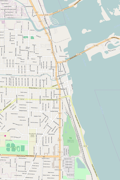 Detailed Editable Vector Map of  Fort Pierce