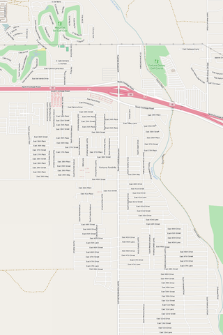Detailed Editable Vector Map of  Fortuna Foothills