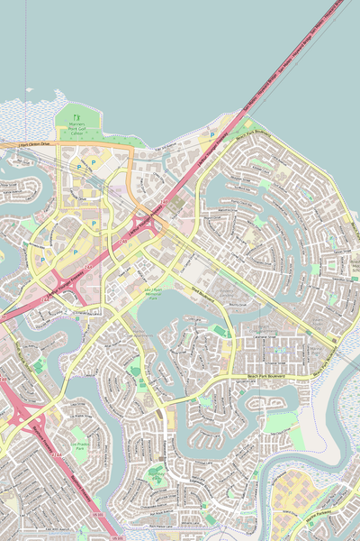 Detailed Editable Vector Map of  Foster City