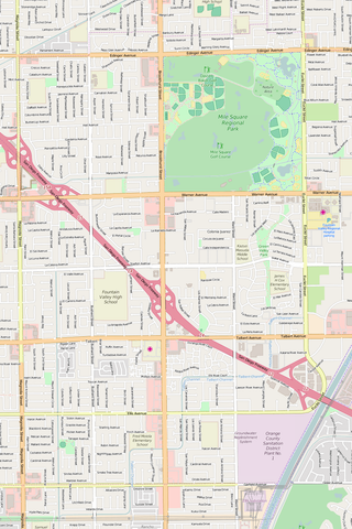 Detailed Editable Vector Map of  Fountain Valley
