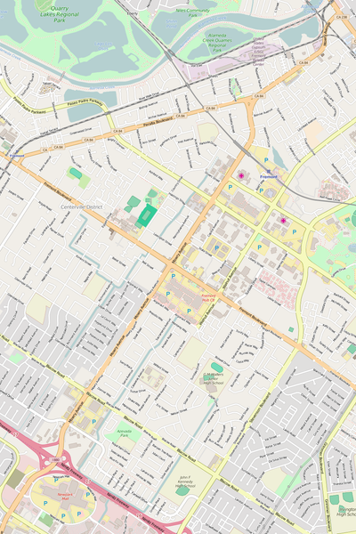 Detailed Editable Vector Map of  Fremont