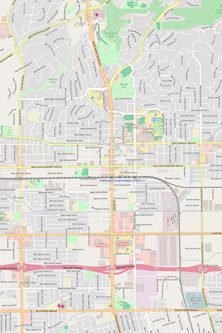 Detailed Editable Vector Map of  Fullerton