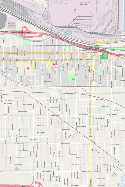 Detailed Editable Vector Map of  Gary
